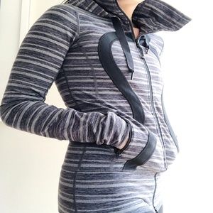 lululemon athletica Tops - lululemon | Zip Up Stretch Gray Stripe lululemon athletica Tops - lululemon | Zip Up Stretch Gray Stripe